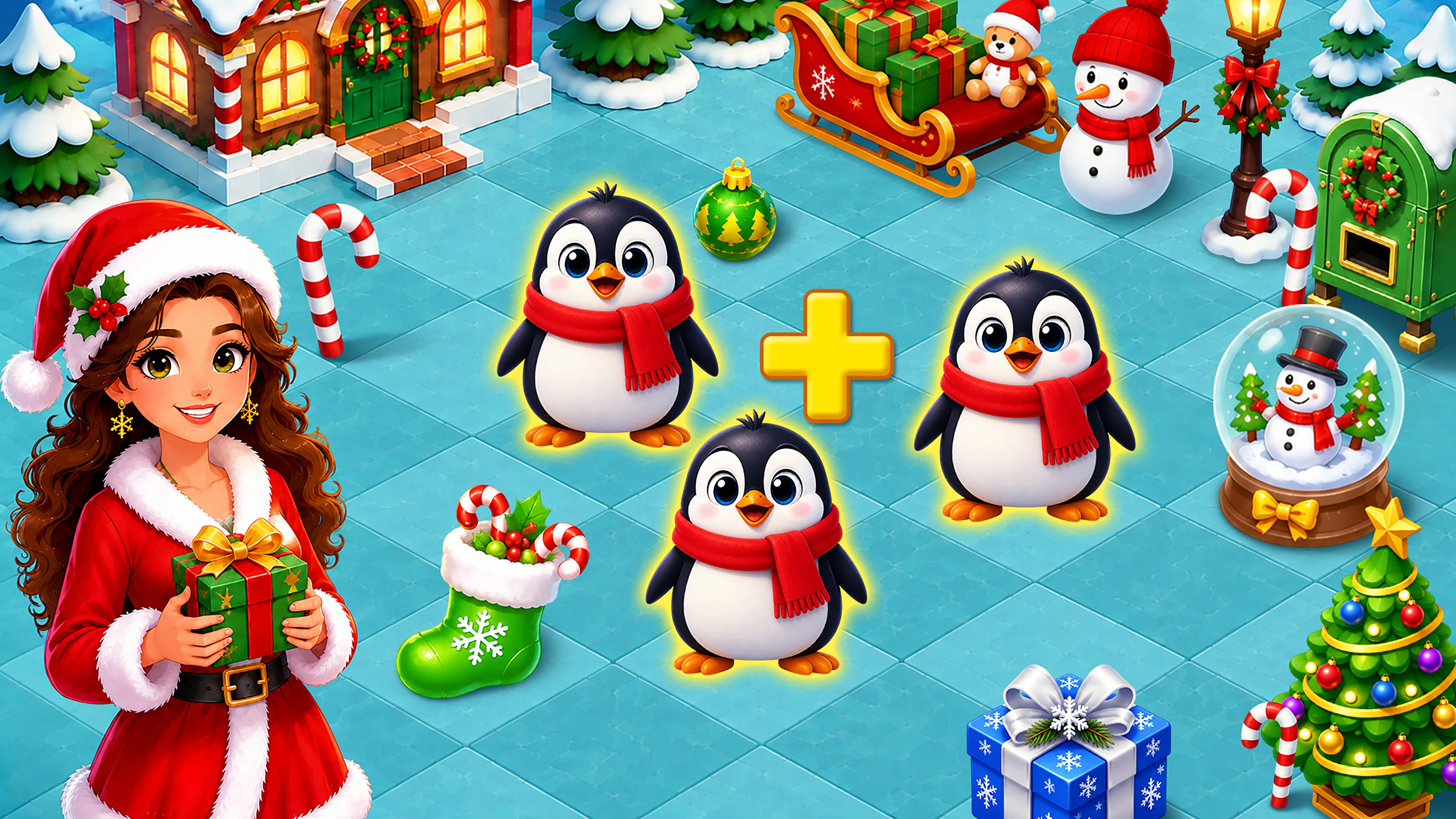 Merge Christmas Merge 3 puzzle screenshot